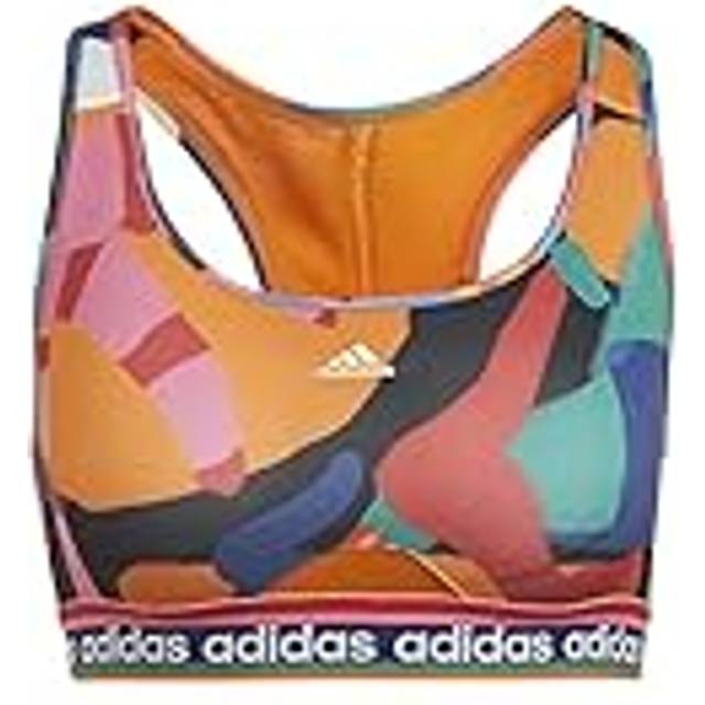 adidas Womens FARM Rio Medium Support Sports Bra in Blue & Red - Size XS (A-C)