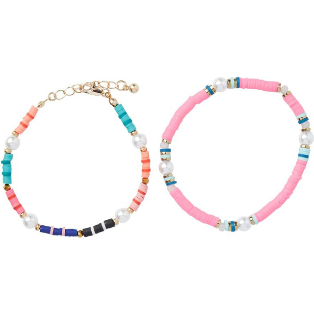 Pieces Cliffa 2-Pack Bracelets - O/S, SHOCKING PINK