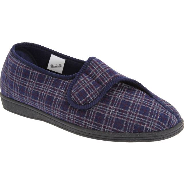 (12 UK, Navy Blue) Sleepers Mens Julian II Wide Fitting Slippers