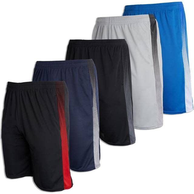5 Pack: Big Boys Girls Youth Clothing Knit Mesh Active Athletic Performance Basketball Soccer Lacrosse Tennis Exercise Summer Gym Golf Running Teen Ru