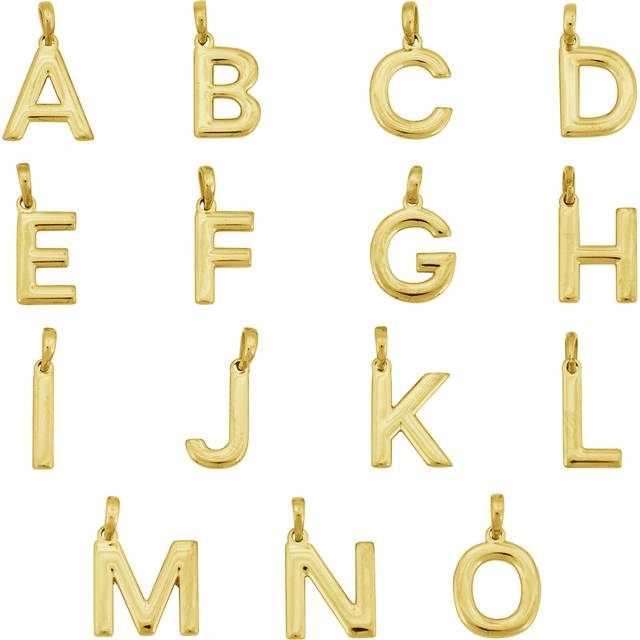 Hängen initial a-ö charm förgyllt stål