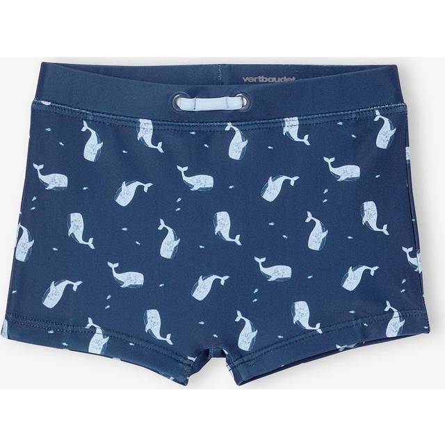 Swim Shorts with Whale Prints, for Baby Boys navy blue