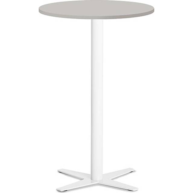 Bord Amy Ø650 H1050 mm, Lys grå laminat Hvidt understel