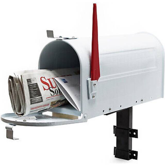 US Mailbox Post Letter Box American Design white with Wall Mount