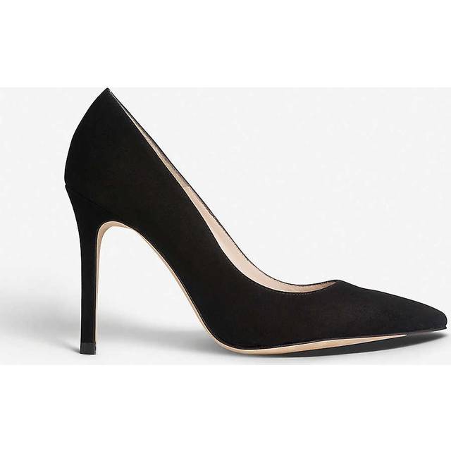 LK Bennett Fern Black Suede Pointed Toe Courts - 36, BLACK