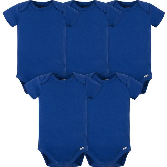 gerber Baby 5 Pack Onesies Multi-Packs Bundle Interlock 180 gsm  Blue  24 Months
