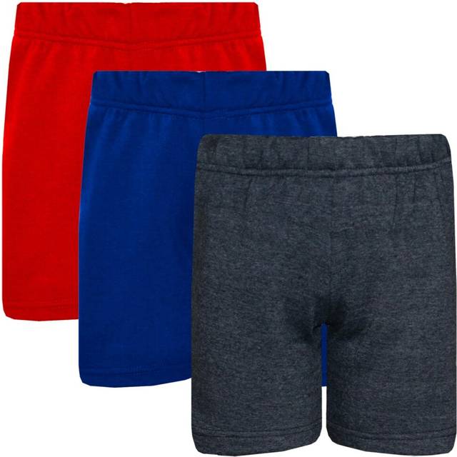 (5-6 Years, 3 Pack (Charcoal/Red/Royal)) Girls Boys Shorts Chino Shorts Pant Age 5-13