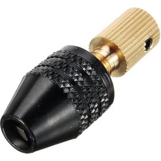 0.3-3.4mm Black Drill Bit Chuck Adapter Three-Jaw Drill Chuck Brass Base with Silver Wrench