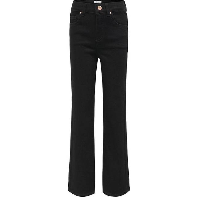 KIDS ONLY KOGROYAL flaired fit denim bukser i sort til piger