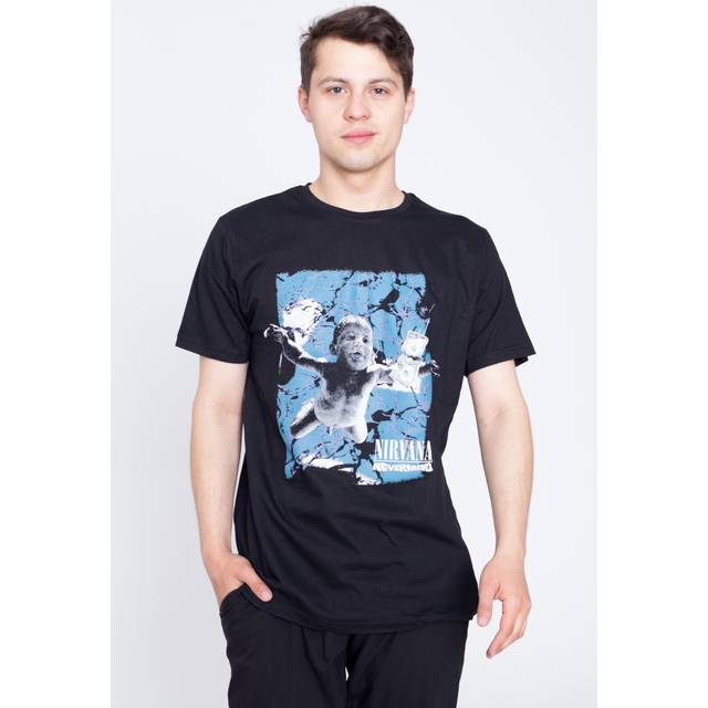 (XL, Black) Nirvana Nevermind Cracked T Shirt