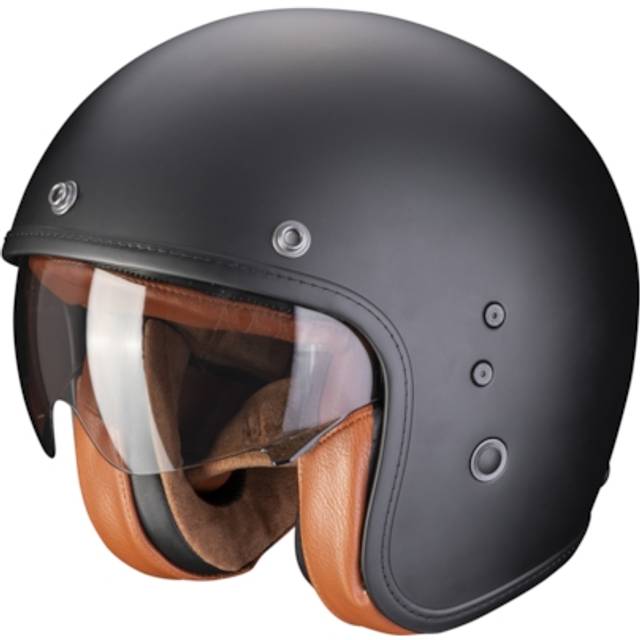 Scorpion Belfast Evo Luxe, open face helmet , color: Matt-Black , size: 3XL