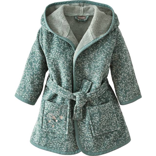 Bathrobe for Baby, Brocéliande printed green