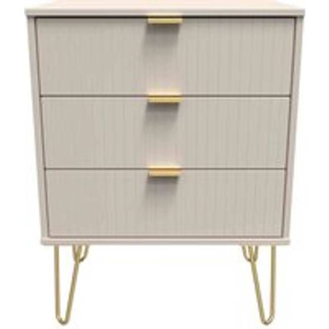 Welcome Furniture Ready Assembled Linear 3 Drawer Chest In Kashmir Matt, Cream