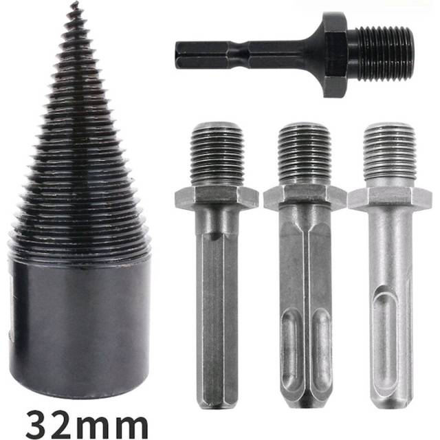(32mm) 32/42mm Steel Square Shank/Round Shank/Hex Shank Wood Splitting Drill Bit Woodworking Tool Split Wood Drill