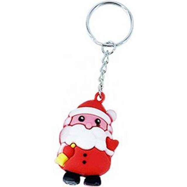 New Creative PVC Silicone Christmas Key Ring Keychain Small Gift Bag Car Key Pendant Santa Claus