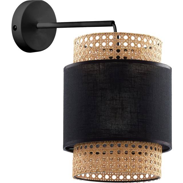 Loah 1 - Light Dimmable Armed Sconce - Black (35cm H X 28cm W X 20cm D)