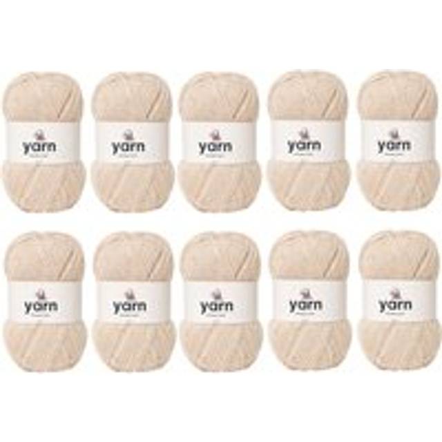 Korbond Oatmeal Double Knit Yarn Bulk Pack Bundle - 10 x 100g, Cream