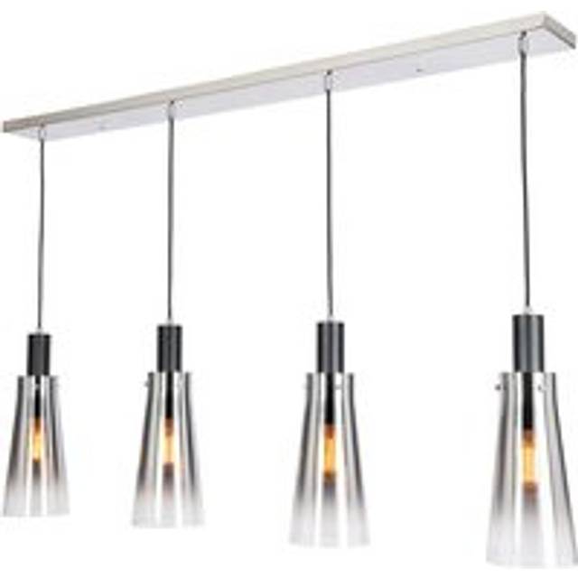 Visconte atrani ceiling pendant diner 4 light with ombre glass shade - black