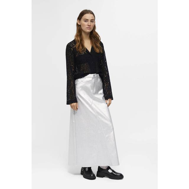 Coated Denim Skirt