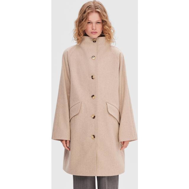 Selected Femme Slfvinni Wool Coat Dam Kappor Stl. 42 - Från Magasin - Sandshell/melange (42)