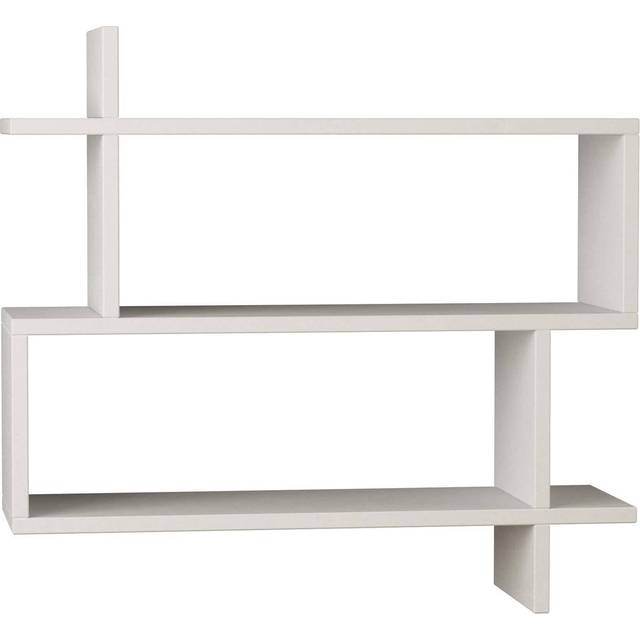 Decortie Paralel 2 Shelf White Wall Mounted Bookcase
