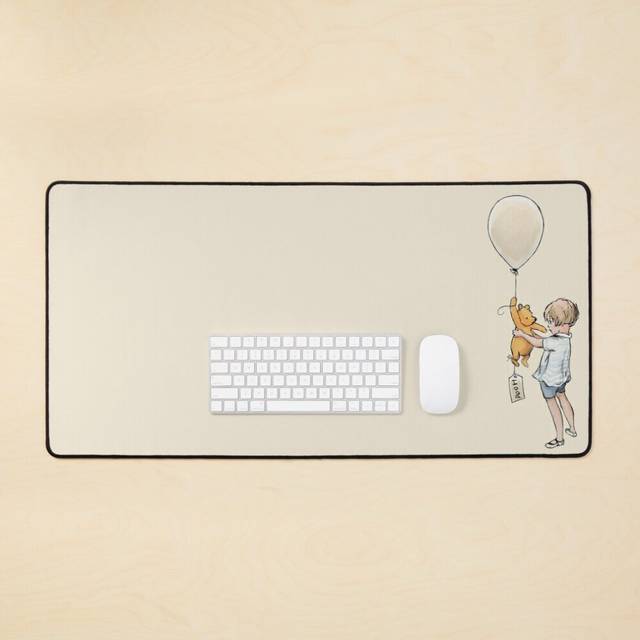 Desk Mat Classic Winnie the Pooh - Christopher Robin and Pooh Large Gaming Mouse Pad 35x16 inch