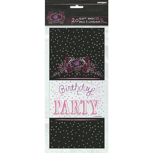 20 Birthday Sweets Cellophane Gift Bags