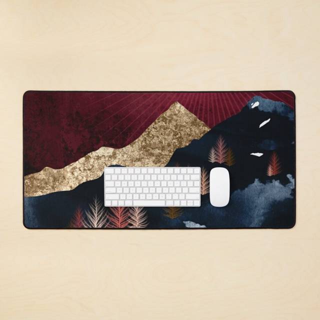 Desk Mat Autumn Night Large Gaming Mouse Pad 35x16 inch