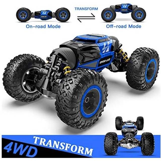 BEZGAR TD141 Remote Control Cars - 1:14 Scale RC Car, 4WD Transform 15 KM/H All Terrains Twist RC Stunt Car, Toy Vehicle with Rechargeable Battery