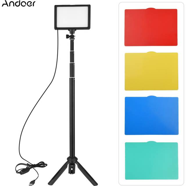 Andoer USB LED Video Light Kit Photography Lighting 3200K-5600K 120pcs Beads 14-level Dimmable with 1pcs black