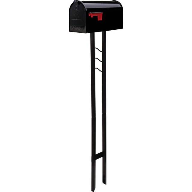 Architectural Mailboxes Mailbox to Go Galvanized Steel Mailbox and Post Kit  T11KIT0BAM  Black  Medium Capacity
