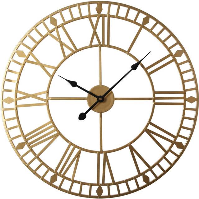 EOS Gold Skeleton Wall Clock with Roman Numerals 60cm - Home Garden Direct - 60 x 60 x 2cm