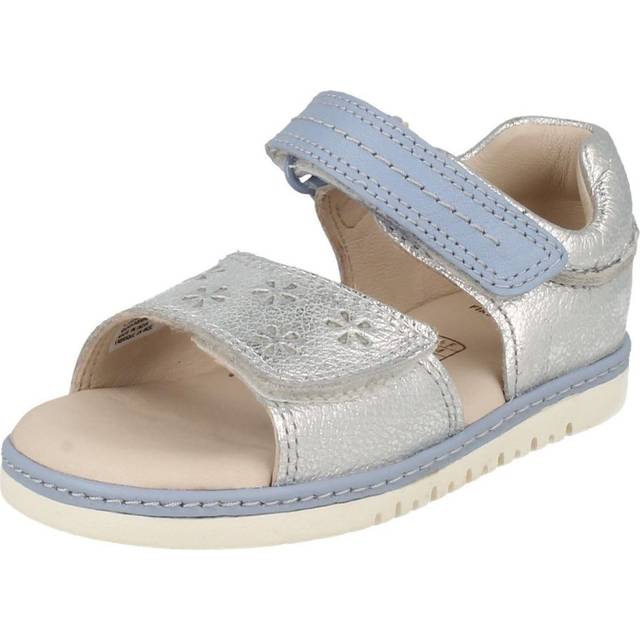 (UK 4 Infant, Silver) Infant Girls Clarks Summer Sandals Tika Ice - F Fit