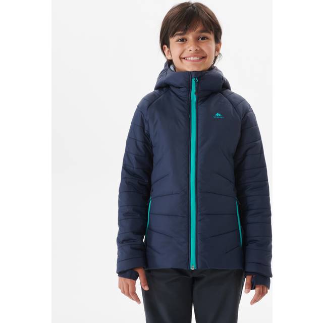 Kids' Warm Padded Hiking Jacket MH 500 7-15 Years - Blue - Steel Blue/cloudy Blue