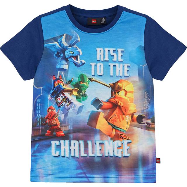Lego Ninjago T-shirt för barn | Kortärmad | T-shirt för pojkar | 100% mjuk bomull, Mörkblå, 104