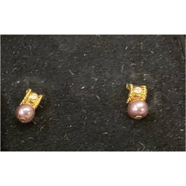 Designer Jewelry JRSMPEARLBZ Joan Rivers Earring yellow gold hoop round bronze pearl boxed pierced NWT