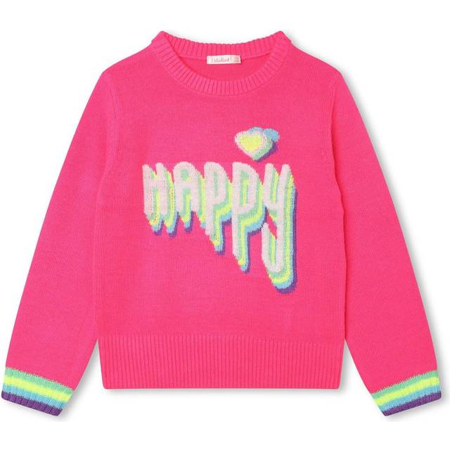 Happy Heart Knit Jumper in Pink