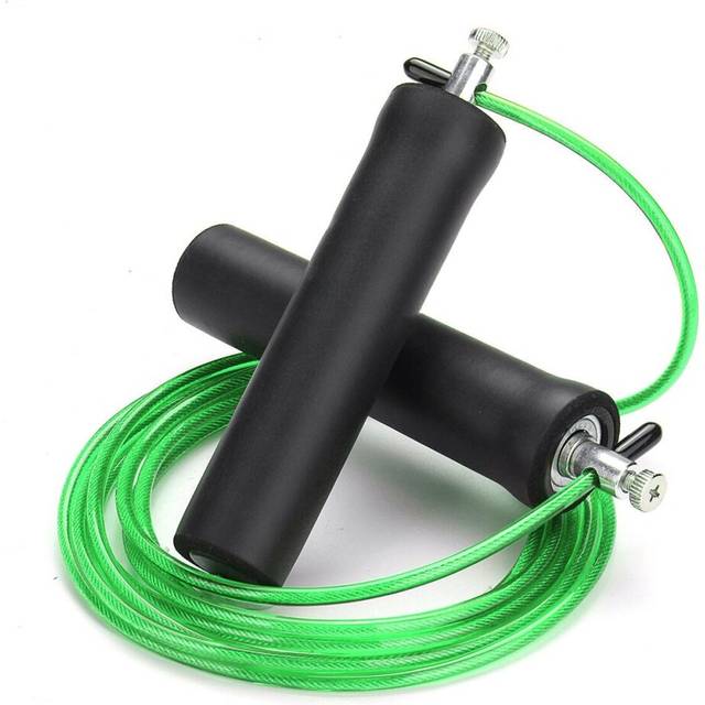 (Green) 3M Steel Wire Speed Skipping Rope Jumping Adjustable Crossfit Fitnesss Exercise