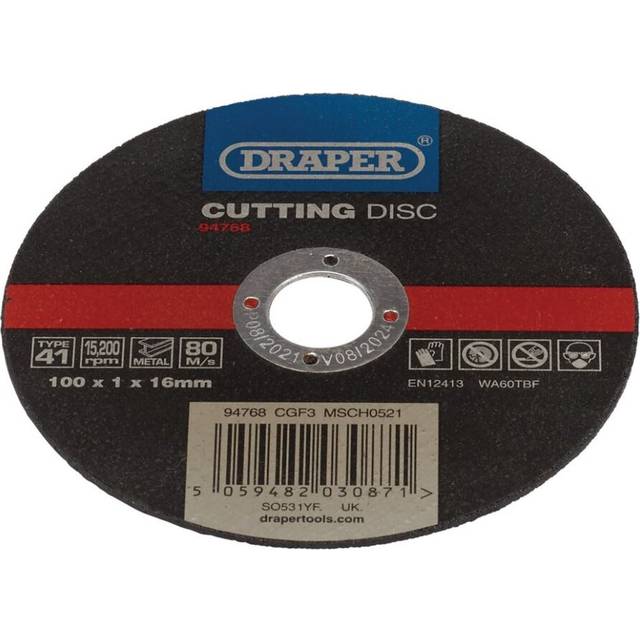 Draper 94768 Metal Cutting Disc, 100 x 1 x 16mm - 94768