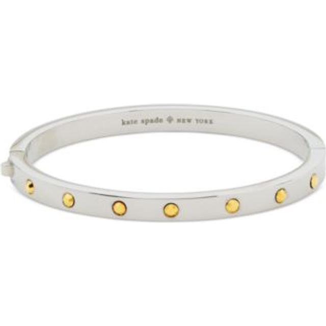 Kate Spade New York Gold Mix Set in Stone Hinged Bangle - 6cm - Silver
