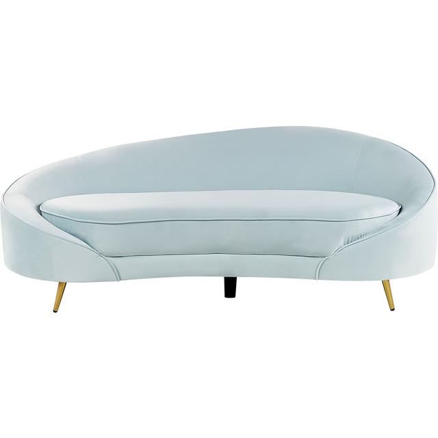 Beliani Velvet Sofa Light Blue Savar, Blue
