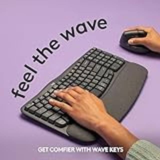 Logitech Köp Wave Keys in Grafitgrå, Italiano (Qwerty)