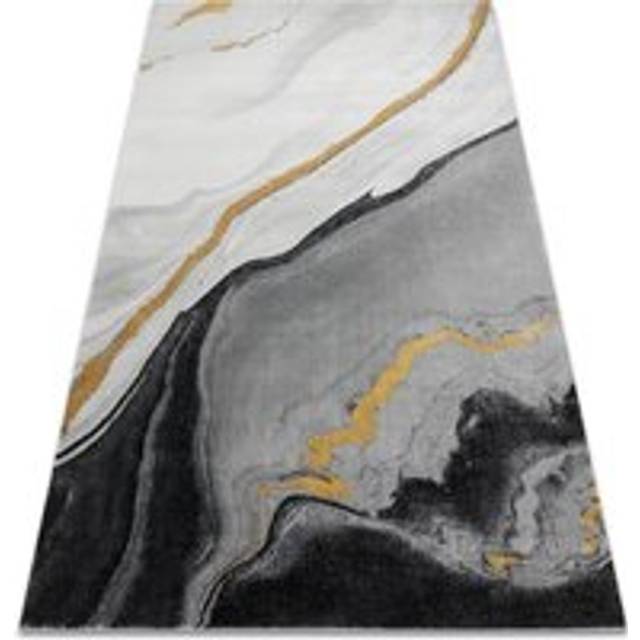 Exclusive emerald Carpet 1017 glamour, stylish marble black / gold grey 160x220 cm