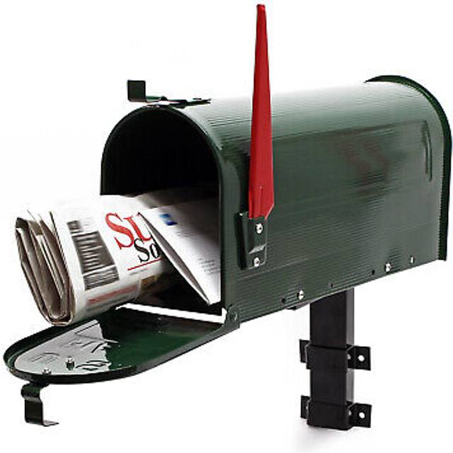 US Mailbox Post Letter Box American Design green with Wall Mount