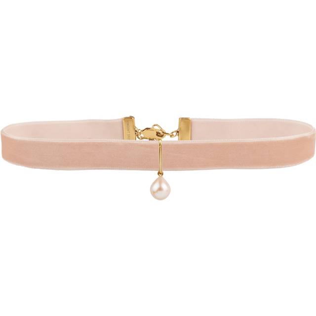 House of Vincent String Of Venus Teadrop Halsband Velour VJ144-UNG-LP-PP - Dam - Velour - Pink (30 cm)