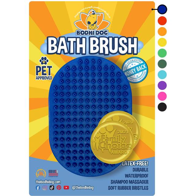 Grooming pet shampoo brush | soothing massage rubber 1 count (pack of 1)