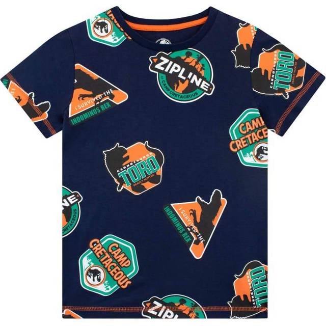 Camp Cretaceous All Over Print Dinosaur T-Shirt - Blue - 11-12 Years