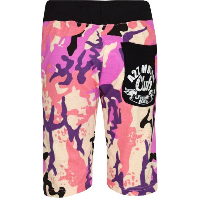(11-12 Years) Kids Girls Baby Pink Camouflage Chino Shorts Knee Length Half Pant New 5-13 Year