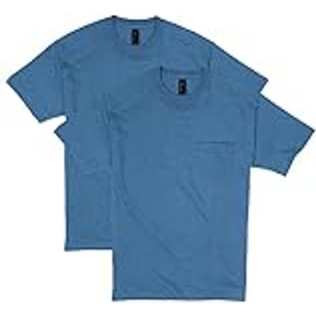 Hanes Men's Beefy Short Sleeve Pocket Tee Value Pack (2-Pack)  Denim B
