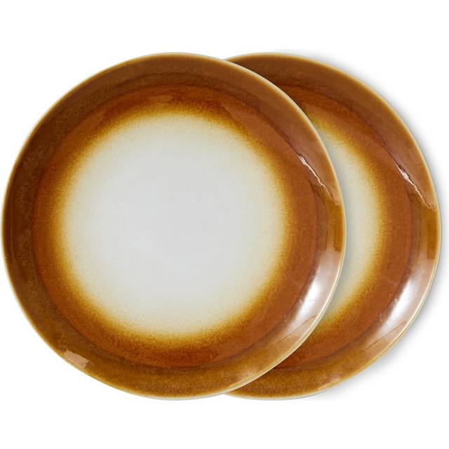 HKliving 70's tallrik Ø27,5 cm 2-pack Supernova - Brun